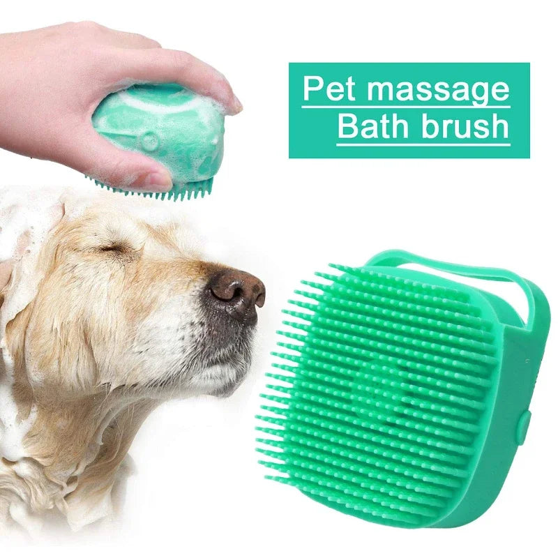 Escova massageadora para banho, cães e gatos. Capacidade:80 ml